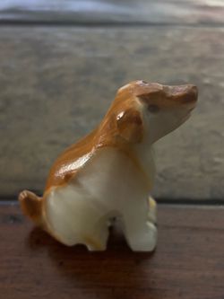 Dog Miniature Alabaster Stone Figurine