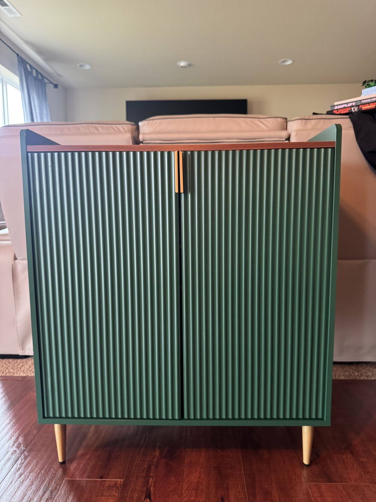 Green Coffee Bar Cabinet with Wine