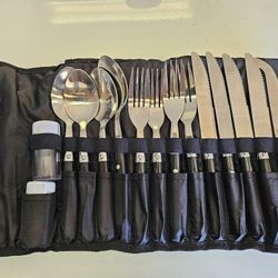 Brand New Flatware Set For 4, Including Convenient Carrying Bag
