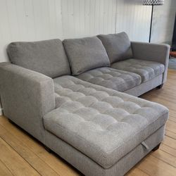 Gray Modern Sectional with storage Chaise