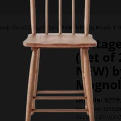 Vintage Windsor Counter Stools (Set of 2)- Aged Oak (BRAND NEW) by Hearth & Hand™ with Magnolia