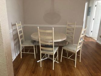Dining table and chairs