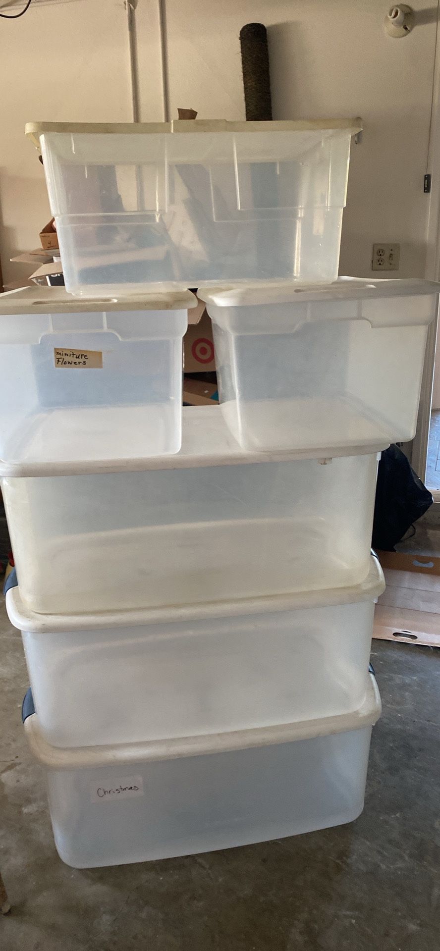 6 Sterilite Storage Containers