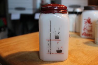 McKee Milk Glass "Stick Pots" Pepper Shaker