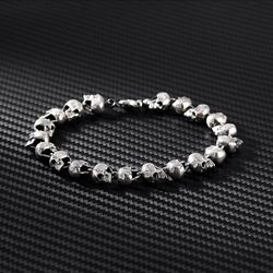 Stainless Steel Skull Bracelet 8" Stewart&Nellis Pick Up 