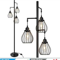 Industrial Tree Floor Lamp for Living Room