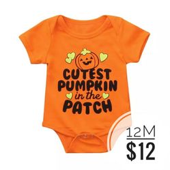"Cutest pumpkin in the patch" 🎃 orange onesie
