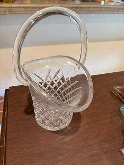 Cut Crystal Glass Basket Decor