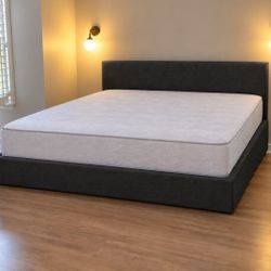 King size bed frame with mattress with headboard 