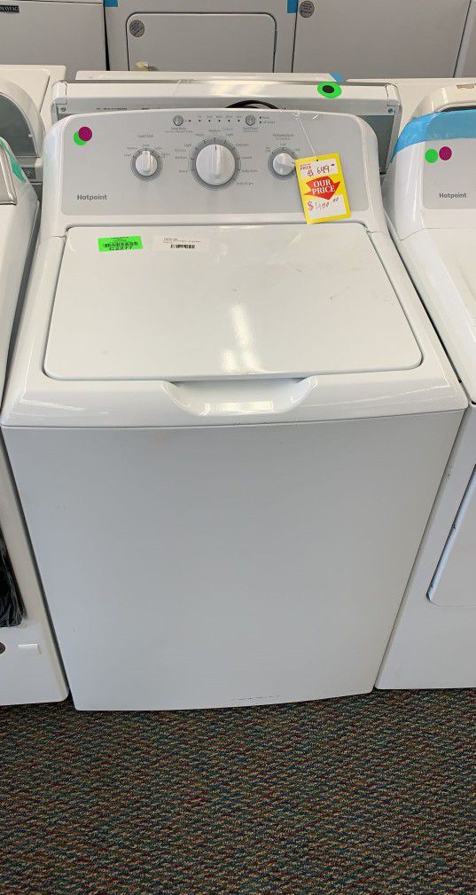 HOTPOINT HTW240ASKWS 3.8 cu. ft. White Top Load Washing Machine Washer