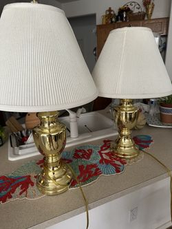2 Brass Lamps 