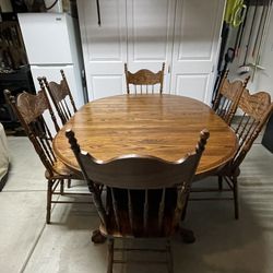 Oak Dining Room Table With 6 Chairs