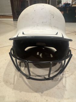 Rawlings White and Black Softball Helmet with Face Guard