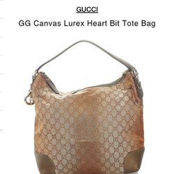 Gucci Canvas GG Lurex Heart Tote Bag