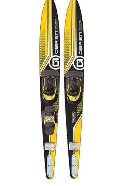 O'Brien Watersports (contact info removed) Adult 68 inches Performer Combo Water Skis Sizes 7-13, Yellow and Black