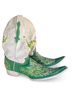Botas El General 1910 verdes bordadas con pedrería - Talla 10 US