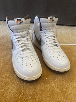 Nike Air Force 1. White and Brown. Size 10