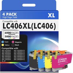 LC406 LC406XL Ink Cartridges for Brother Printer LC 406XL 406 XL for MFC-J4335DW MFC-J5855DW MFC-J6555DW MFC-J4535DW MFC-J6955DW MFC-J4345DW MFC-J5955