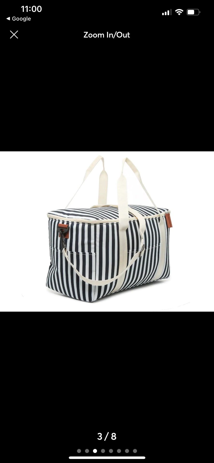 DSW Cooler bag tote navy blue & white stripes