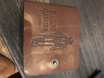 For the real Cowboy- excellent, brown leather wallet with multiple side pockets for cards and bills!- 12.00 (Never Used)