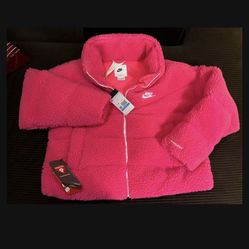 Brand New Womans Nike Therma Fit Sherpa Puffer Jacket Hot Pink Size Medium, Not Off White, Supreme, Union 