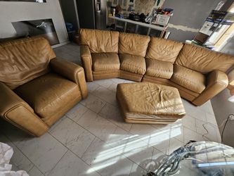4 Piece Leather Sofa Set