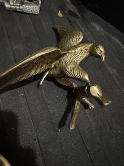 Brass Eagle Figurine with Spread Wings