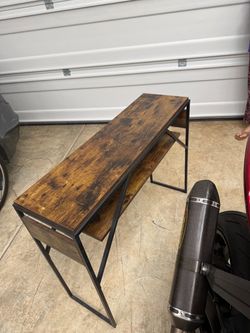 Industrial Wood and Metal Console Table