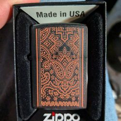 New In The Box Orange Paisley 205 Zippo
