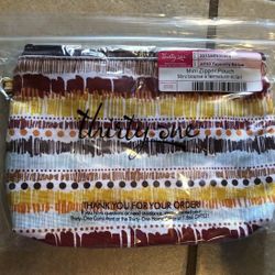 Thirty One Tapestry Stripe Zipper Pouch NWOT