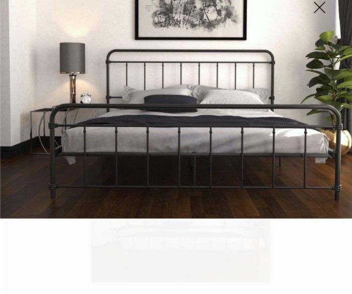 New king bed frame mattress not included black