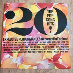 Recorded in England   20 TOP POP SONG HITS!  LP Vinyl Record Vintage Music Album