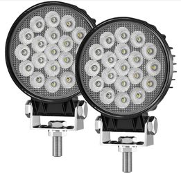 LED Tractor Lights 2 Pcs 4 Inch 12v Flood Light Round Waterproof Work Truck Lights For Equipment Vehicle Off Road SUV ATV UTV 4WD