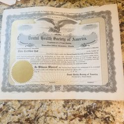 Lot of 5 Vintage Dental Stock Certificates – 1940s Ephemera – Evanston IL – Decorative Financial Memorabilia 