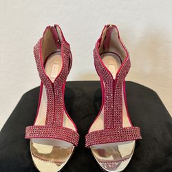 Hot Pink Heels With Sequins 