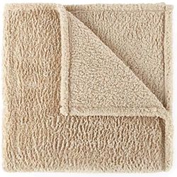 Faux Fur Queen Size Blanket In Beige 
