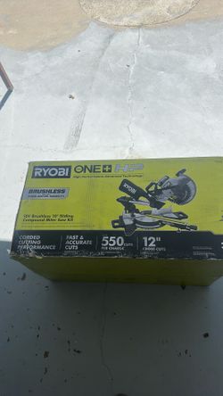 RYOBI 10 in. Sliding Compound Miter Saw Kit with 4.0 Ah HIGH PERFORMANCE Battery and Charger