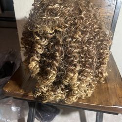 Wig-Short Hair Curly Honey Blonde 10”