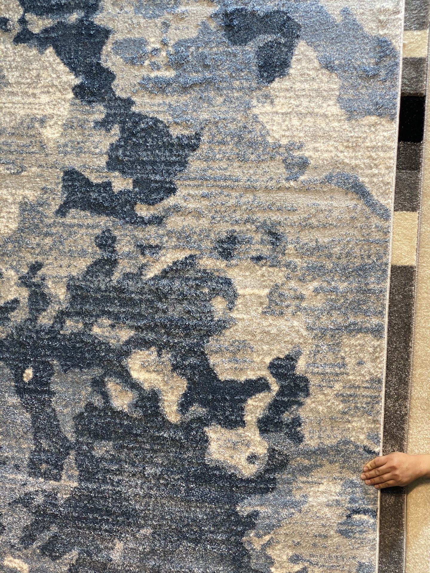 8x10 Area Rugs Carpet Rugs Modern Abstract Design Super Thick Tight Pile Colors Gray Blue Beige