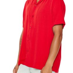 Men’s Red Forever 21 Collar Shirt