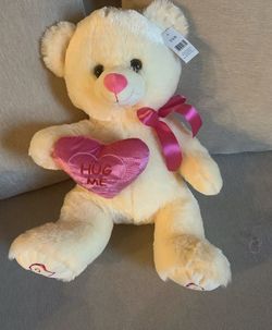 Teddy Bear with Pink Ribbon And Pink Heart(Hug Me)16" Best Made Toys