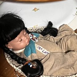 Native American Baby Asleep Beutiful Braids 18” Long 