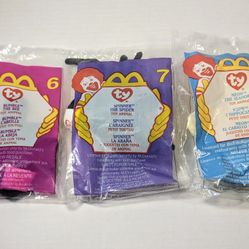 McDonald's 2000 TY Beanie Toy Animals Lot of 3 SEALED