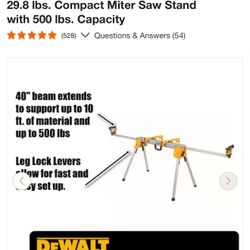 DEWALT 29.8 lbs. Compact Miter Saw Stand with 500 lbs. Capacity