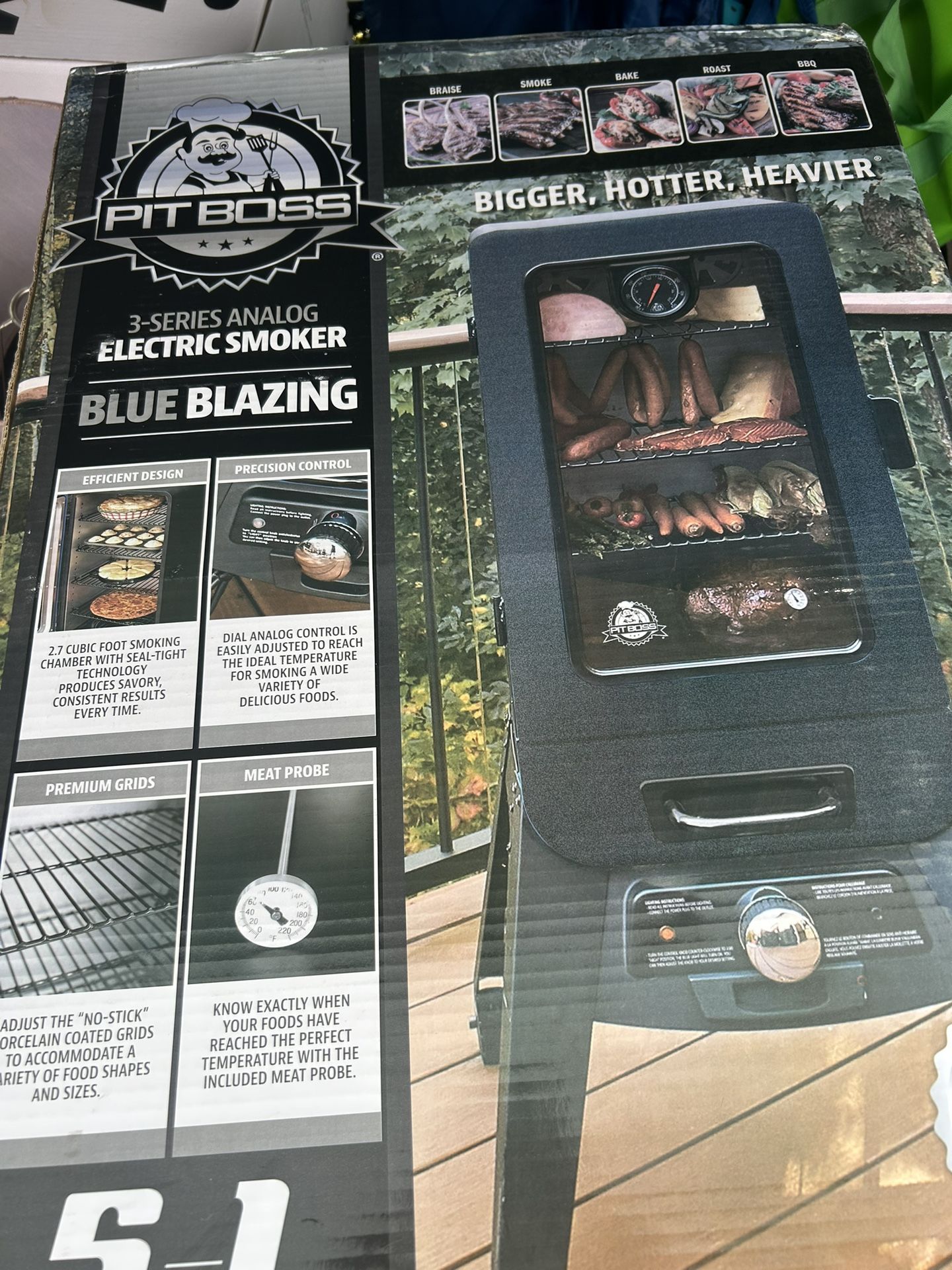 Pit Boss 3-SERIES ANALOG VERTICAL SMOKER, BLUE HAMMERTONE
