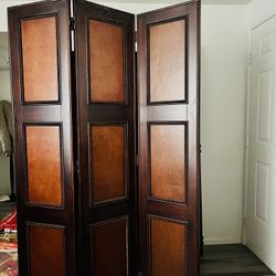 Antique 3-Panel Divider - Mahogany Wood