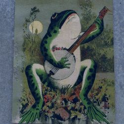 Frog Toad Playing Banjo Guitar Art