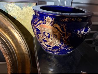 Royal Blue ceramic planter