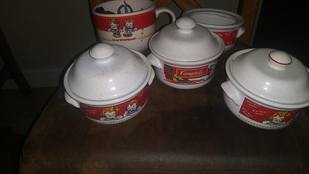 5 Campbell Soup Bowls..