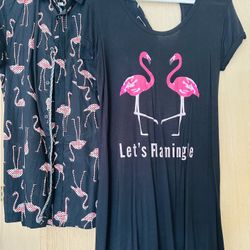 Flamingo Couple Matching Shirt & Dress